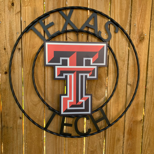 18",24" TEXAS TECH CUSTOM METAL VINTAGE CRAFT SIGN WESTERN HOME DECOR
