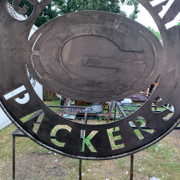 12",18",24",32",36" RAW METAL GREEN BAY PACKERS DISC CUSTOM METAL VINTAGE CRAFT TEAM SPORTS SIGN HANDMADE