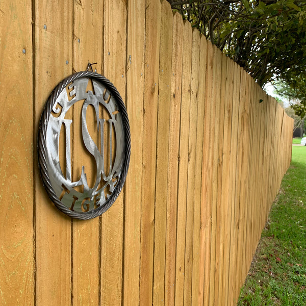 12",18",24",32" LSU GEAUX TIGERS CUSTOM METAL VINTAGE CRAFT TEAM SIGN WESTERN HOME DECOR HANDMADE