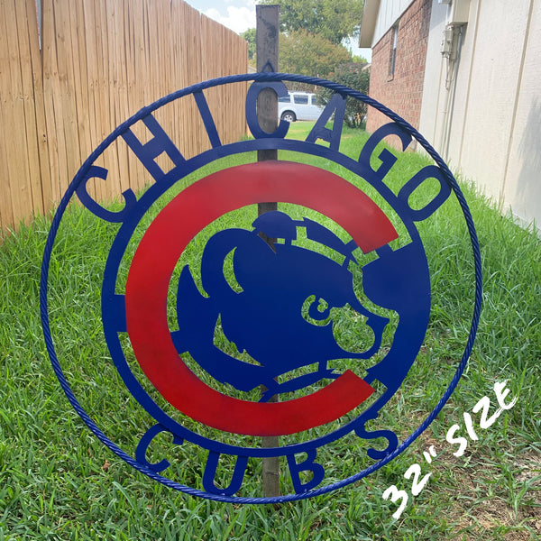 12", 18", 24", 32" CHICAGO CUBS CUSTOM METAL VINTAGE CRAFT TEAM SPORTS SIGN HANDMADE