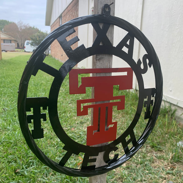 TEXAS TECH CUSTOM METAL VINTAGE CRAFT SIGN WESTERN HOME DECOR HANDMADE 12",18",24",32",36"