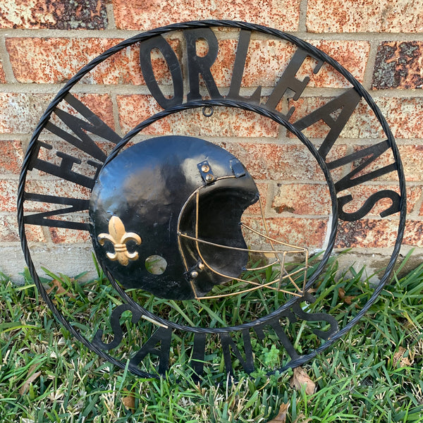 18", 24", 32" NEW ORLEANS SAINTS METAL WALL ART WESTERN HOME DECOR VINTAGE RUSTIC BROWN ART NEW