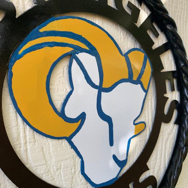 12", 18", 24", 32" LOS ANGES RAMS METAL CUSTOM VINTAGE CRAFT WALL ART TEAM SIGN HANDMADE