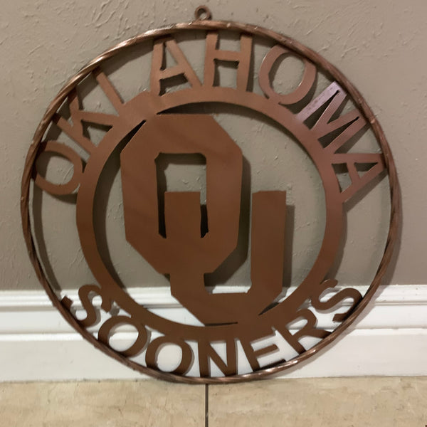 12",18",24",32",36" OU SOONERS OKLAHOMA HAMMERED COPPER CUSTOM VINTAGE TEAM CRAFT METAL ART WESTERN HOME DECOR