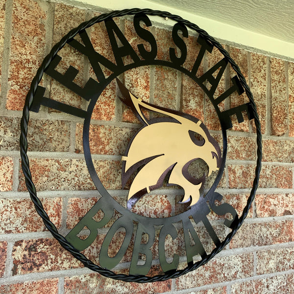 12",18",24",32",36" TEXAS STATE BOBCATS CUSTOM METAL VINTAGE CRAFT SIGN TEAM WESTERN HOME DECOR HANDMADE