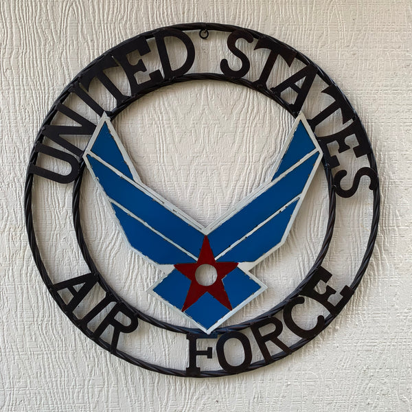 24" US AIR FORCE MILITARY CUSTOM VINTAGE METAL CRAFT WALL ART AIRFORCE WESTERN HOME DECOR HANDMADE