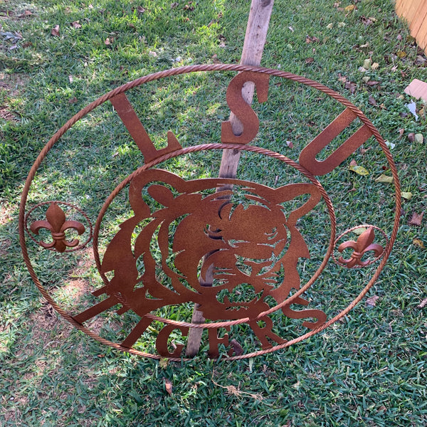 12:,18",24",32",36" LSU TIGERS METAL CUSTOM VINTAGE CRAFT ART SIGN