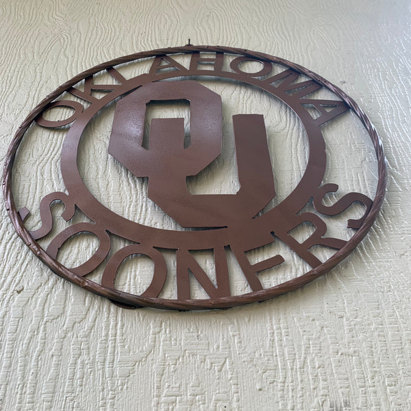 12",18",24",32",36" OU SOONERS OKLAHOMA HAMMERED COPPER CUSTOM VINTAGE TEAM CRAFT METAL ART WESTERN HOME DECOR