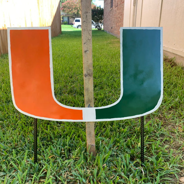 24"x15" MIAMI HURRICANES CUSTOM METAL VINTAGE CRAFT SIGN WESTERN HOME DECOR HANDMADE LASER CUT