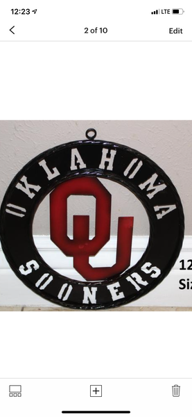 12", 18", 24", 32" OU OKLAHOMA SOONERS METAL CUSTOM VINTAGE CRAFT WALL ART TEAM SIGN HANDMADE