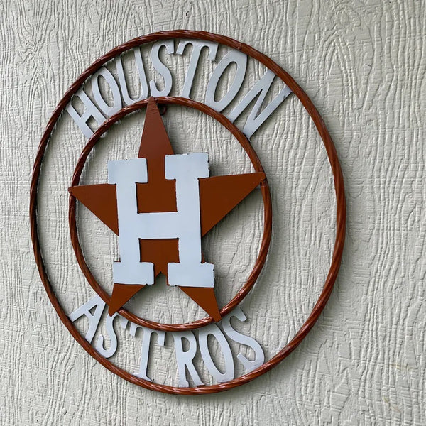 12",18",24",32,36" HOUSTON ASTROS METAL CUSTOM VINTAGE CRAFT TEAM SIGN HANDMADE