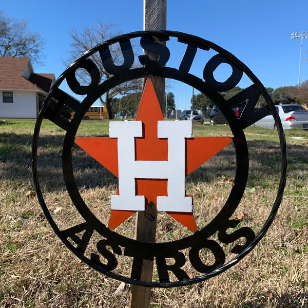 12",18",24",32",36" HOUSTON ASTROS CUSTOM METAL VINTAGE CRAFT SIGN TEAM HANDMADE