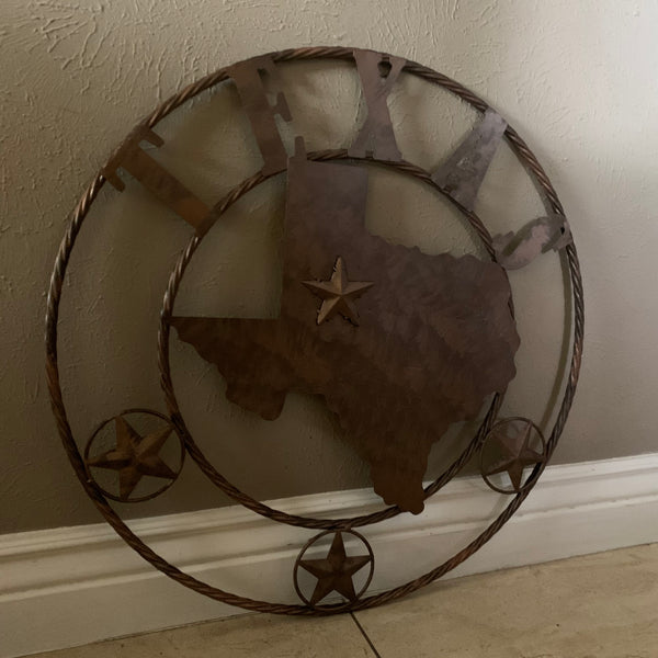 18",24",32",36" State of Texas Map Metal Wall Art Western Home Decor Vintage Rustic Bronze Copper New-#A18008
