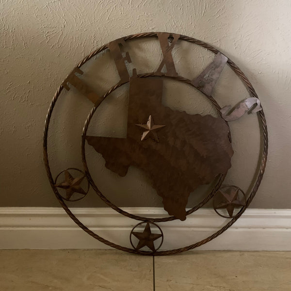 18",24",32",36" State of Texas Map Metal Wall Art Western Home Decor Vintage Rustic Bronze Copper New-#A18008