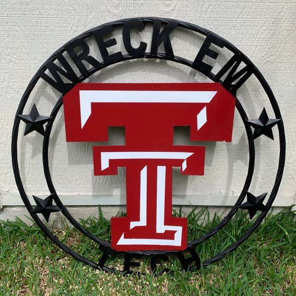WRECKEM TEXAS TECH CUSTOM VINTAGE CRAFT METAL TEAM SIGN