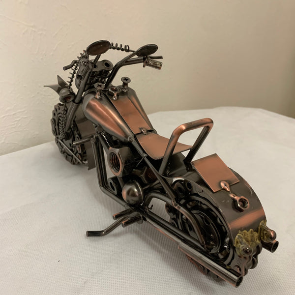 12" HARLEY STYLE MOTORCYCLE METAL COPPER ART WESTERN BAR DECOR NEW