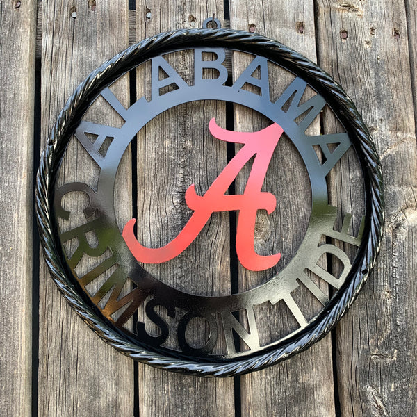 12" ALABAMA CRIMSON TIDE CUSTOM METAL VINTAGE CRAFT WALL ART TEAM SIGN