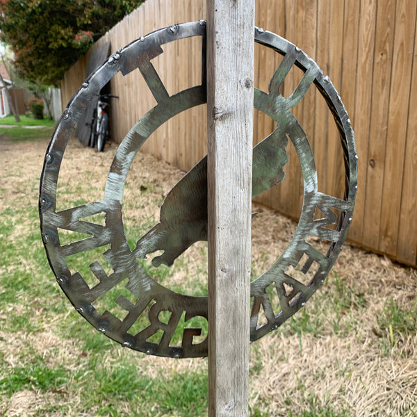 12", 18", 24", 32" UNT MEAN GREEN RAW METAL CUSTOM VINTAGE CRAFT WALL ART TEAM SIGN HANDMADE