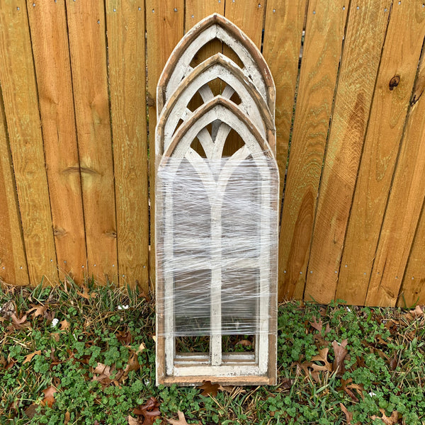 28",32",36" CATHEDRAL WINDOW WOOD 3PCS SET WESTERN HOME DECOR HANDMADE CRAFT NEW #EH11560