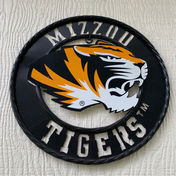 MIZZOU TIGERS MISSOURI CUSTOM METAL VINTAGE CRAFT TEAM DISC WIDE BAND RING SIGN HANDMADE 12",18",24",32"