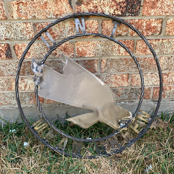 12", 18", 24", 32" UNT MEAN GREEN RAW METAL CUSTOM VINTAGE CRAFT WALL ART TEAM SIGN HANDMADE