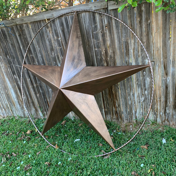 #EH10518 BRUSHED COPPER BRONZE BARN LONE STAR WESTERN HOME DECOR HANDMADE NEW