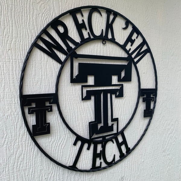 12", 18", 24", 32" WRECKEM TEXAS TECH METAL CUSTOM VINTAGE CRAFT TEAM SIGN HANDMADE