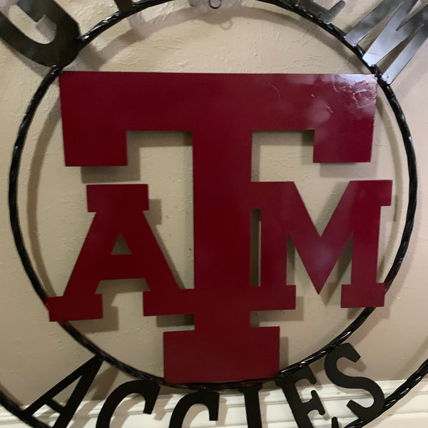 GIGEM AGGIES METAL CUSTOM VINTAGE CRAFT TEAM SIGN HANDMADE