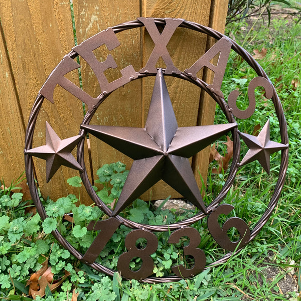 16" RUSTIC BRONZE TEXAS 1836 BARN LONE STAR METAL ART WESTERN HOME DECOR VINTAGE RUSTIC DARK BRONZE NEW