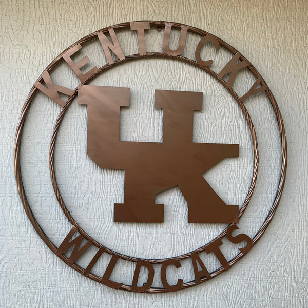 12", 18", 24", 32" KENTUCKY WILDCATS CUSTOM HAMMERED COPPER METAL VINTAGE CRAFT SIGN HANDMADE