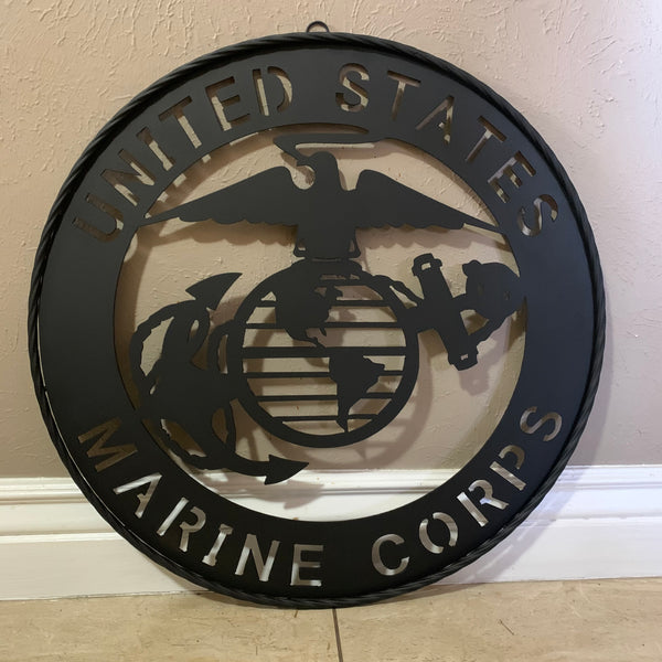 #EH10866 US MARINE CORPS 18",24",32" MILITARY LASERCUT CUSTOM BLACK METAL VINTAGE CRAFT SIGN WESTERN HOME DECOR HANDMADE