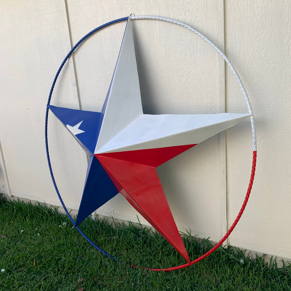 48", 60", 72" RED WHITE BLUE TX FLAG BARN META STAR WITH TEXAS 1836 SIGN WESTERN HOME DECOR METAL ART VINTAGE RUSTIC RED WHITE & BLUE ART