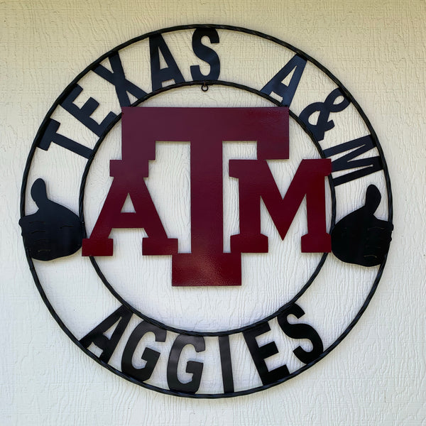 GIGEM AGGIES METAL CUSTOM VINTAGE CRAFT TEAM SIGN HANDMADE