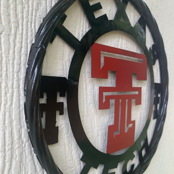 TEXAS TECH CUSTOM METAL VINTAGE CRAFT SIGN WESTERN HOME DECOR HANDMADE 12",18",24",32",36"
