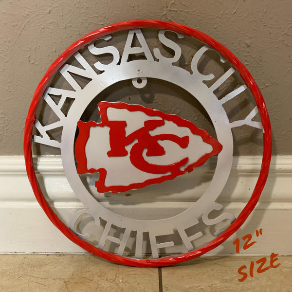 12",18",24",32",36" KANSAS CITY CHIEFS CUSTOM METAL VINTAGE CRAFT SIGN TEAM WESTERN HOME DECOR HANDMADE