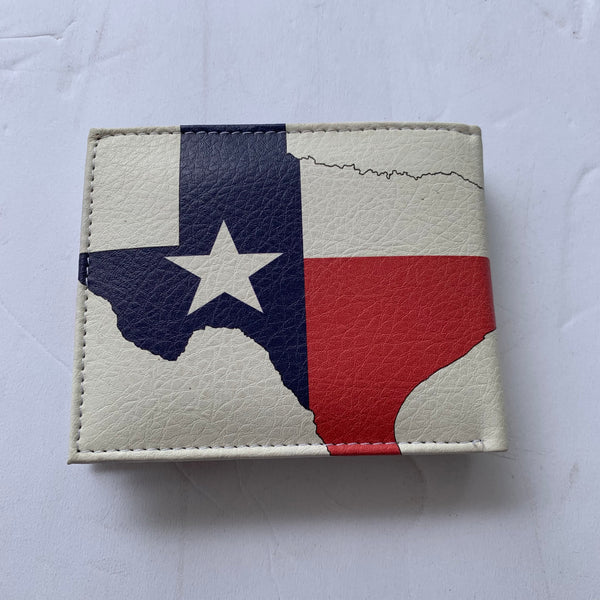 4.25" x 3.75" TEXAS FLAG WALLET LEATHER BIFOLD WALLET NEW-- FREE SHIPPING