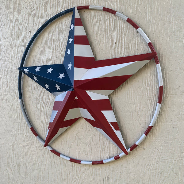 PEACE STAR SIGN METAL RED WHT BLUE STAR WESTERN HOME DECOR HANDMADE 12",16",24",32"36",38",40",48"