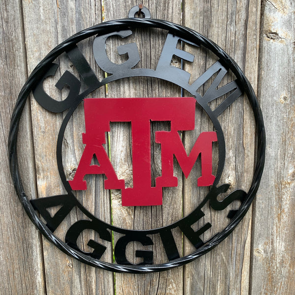 TEXAS A&M NO THUMBS GIGEM AGGIES METAL CUSTOM VINTAGE CRAFT WALL ART TEAM SIGN HANDMADE