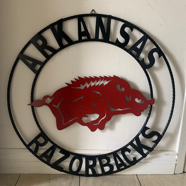 ARKANSAS RAZORBACKS CUSTOM METAL VINTAGE CRAFT TEAM SIGN OFFICIAL LICENSED PRODUCT