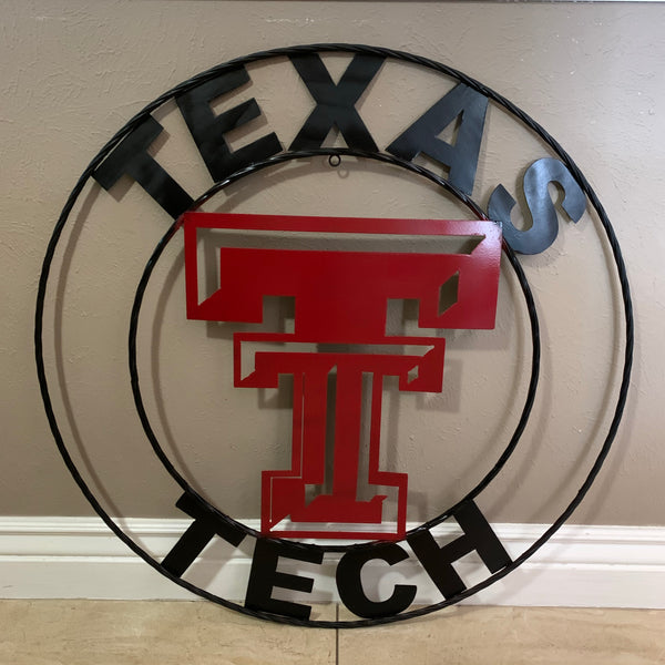 TEXAS TECH CUSTOM METAL VINTAGE CRAFT SIGN WESTERN HOME DECOR HANDMADE 12",18",24",32",36"