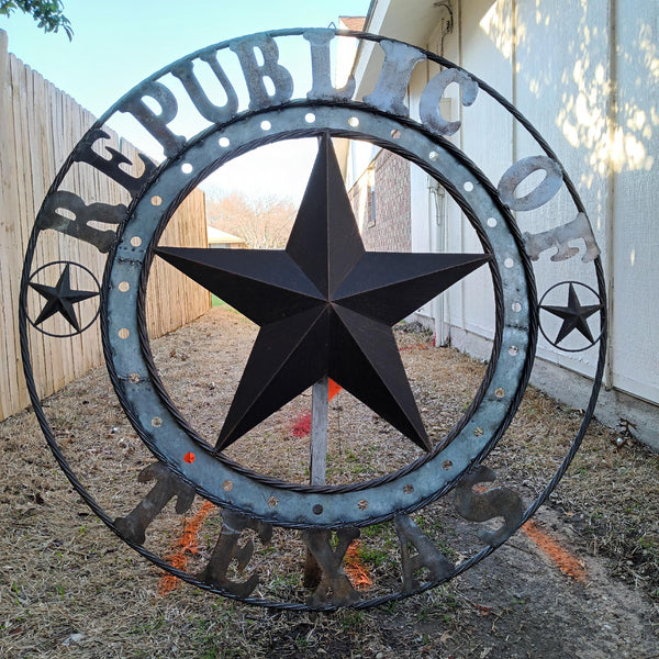 REPUBLIC OF TEXAS 3d STAR CUSTOM METAL VINTAGE CRAFT WESTERN HOME DECOR RUSTIC BRONZE