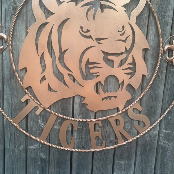 12",18", 24", 32", 36" GEAUX TIGERS HAMMERED COPPER CUSTOM METAL VINTAGE CRAFT SIGN TEAM HANDMADE