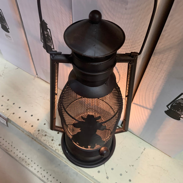 COWBOY LANTERN LAMP METAL ART ELECTRIC WESTERN HOME WALL DECOR NEW