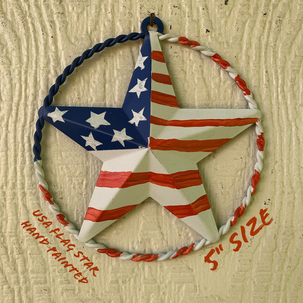 3", 4", 5", 6", 9", 12" USA FLAG STAR WESTERN HOME DECOR NEW HAND PAINTED
