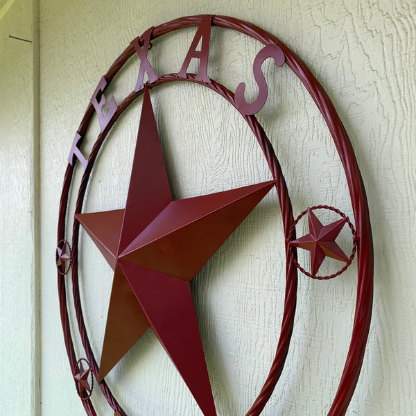 TEXAS A&M BURGUNDY RED BARN LONE STAR METAL CUSTOM VINTAGE CRAFT TEAM STAR WESTERN HOME DECOR HANDMADE SIZE:24",32",36",40",42",44",46",50"