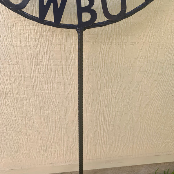 24" STAR & 34" STAKE DALLAS COWBOYS DECOR METAL ART WESTERN HOME WALL DECOR ALL SILVER & NAVY BLUE WITH 34" STAKE