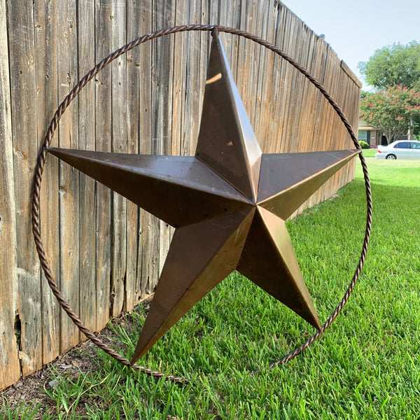 #EH10507 TEXAS GIANT 8,6,5,4 FOOT NATURAL RUSTIC SEALED UNPAINTED LARGE OVERSIZE METAL LONESTAR GENUINE RUST PATINA LONE STAR TWISTED ROPE RING 4,5,6,8 FOOT
