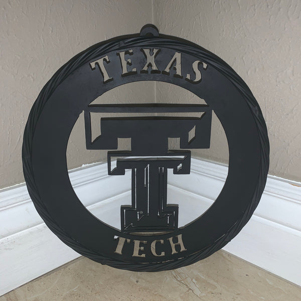 12",18",24",32",36" TEXAS TECH RUSTIC BLACK CUSTOM METAL VINTAGE CRAFT TEAM SIGN HANDMADE TO ORDER