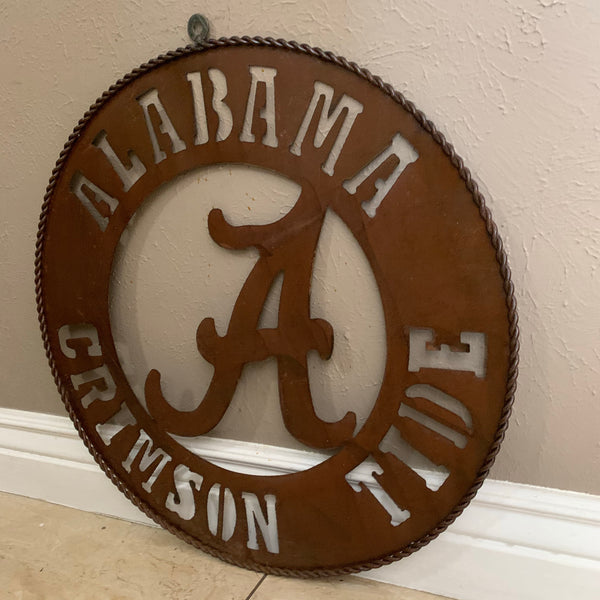ALABAMA CRIMSON TIDE WIDE BAND RING CUSTOM METAL VINTAGE CRAFT TEAM SIGN HANDMADE