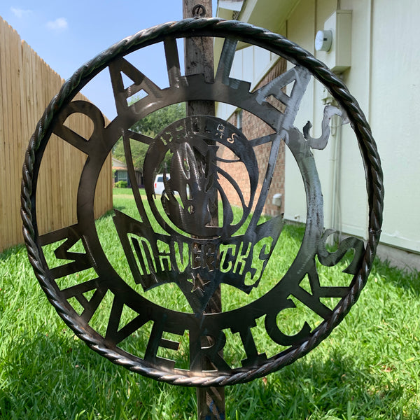 12",18", 24", 32",36" DALLAS MAVERICKS CUSTOM RAW METAL VINTAGE CRAFT TEAM SPORTS SIGN HANDMADE